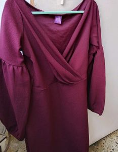 Lifestyle  Maroon Wrap Dress