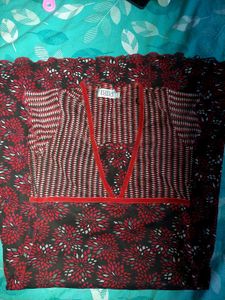 BIBA Red Floral Print Kurta