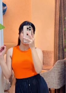 Ribbed Orange Tank Top