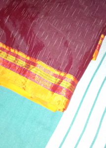Vibrant Silk Saree with Tassel Border