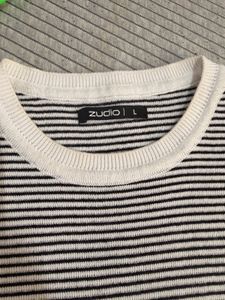 Striped Cropped Knit Top