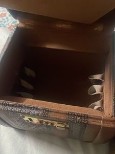 set of 2 leather vanity boxes