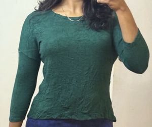 Stylish Green Textured Top