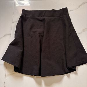 Black Flared Mini Skirt