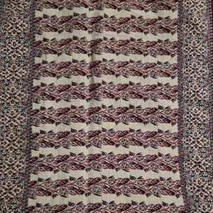 Maroon Cream Woven Shawl