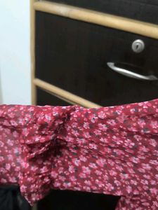 Chic Floral Print Ruffled Dress frock