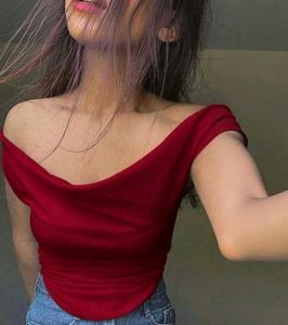 Chic Off-Shoulder Red Top