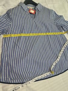 Blue &amp; White Striped Collared Top