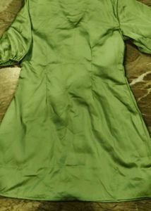 Chic Satin Green Mini Dress