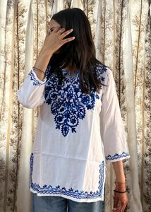 Kashmiri Embroidery Short Kurti