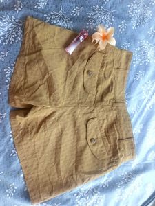 yellow mustard Cargo Shorts