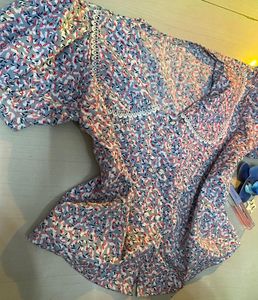 Chic Floral Print Puff Sleeve Top