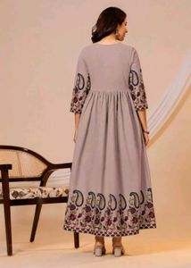 Elegant Embroidered feeding Maxi Dress