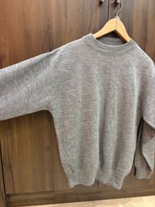 Grey Crew Neck Pullover Sweater