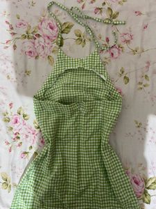 Green Gingham Summer Dress