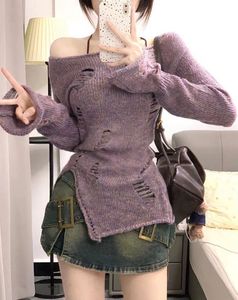 Distressed Knit Top