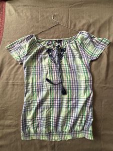 checked casual top