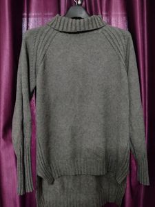 Charcoal Grey High Neck Sweater Dress