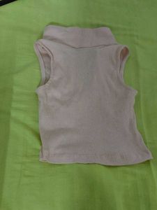 Sleeveless Ribbed Collared Top