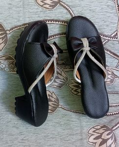 Black Rhinestone Heels Sandle Wedges Every Size