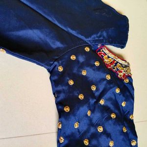 Red &amp; Blue Anarkali Dress