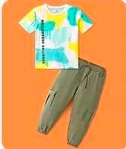 Boys Graphic Print T-Shirt & Cargo Pants Set