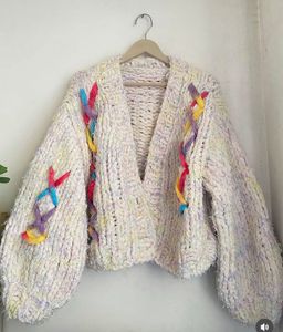 Chunky Knit Colorful Cardigan