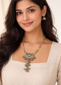 Ethnic Silver Necklace