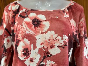 Flowy Floral Print Bell Sleeve Top