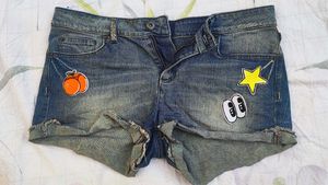 Denim Shorts with Patches