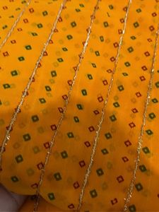 Vibrant Yellow Bandhani Saree with Sequins