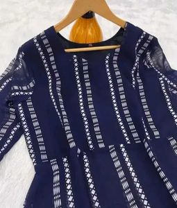 Stylish Navy Blue Striped Kurta