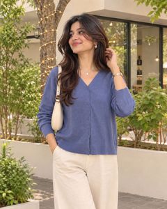 Light Blue V-Neck Cardigan