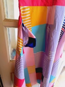 Colorful Patchwork Sleeveless Midi Dress