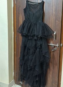 full length dress with frills