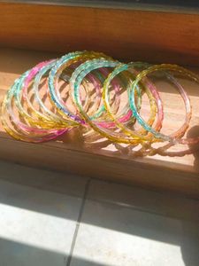 Multicolour Kashmiri Glass Bangles Set