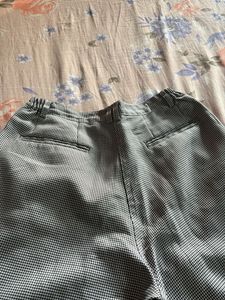 Checkered High-Waisted Trousers And Free Hair Oil