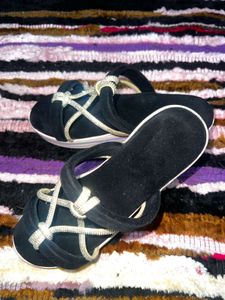 Sparkly Black Platform Sandals