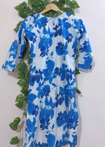 Vibrant Blue Floral Kurta Set