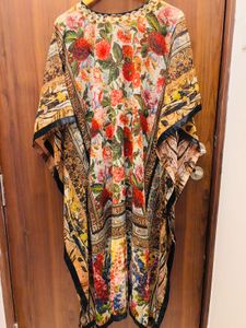 Bohemian Floral Print Kaftan Gown
