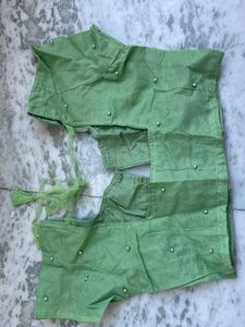 Green Embellished Saree Blouse
