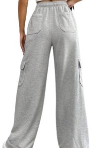Women flared grey cotton blend trousers
