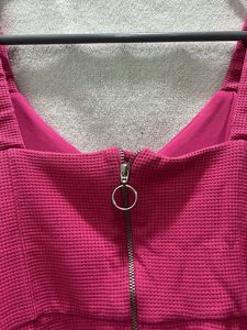 Fuchsia Textured Fit &amp; Flare Dress
