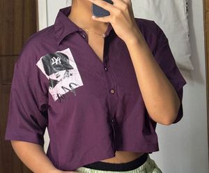 Stylish Purple Button-Up Shirt