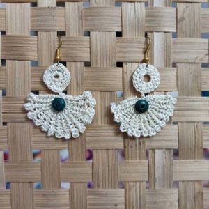 Handmade Crochet Fan Earrings