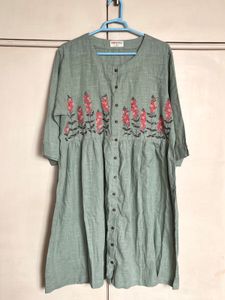 BOMBAY PASILEY Embroidered Green Kurta XL