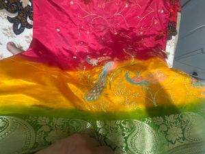 Vibrant Ombre Saree with Embroidery