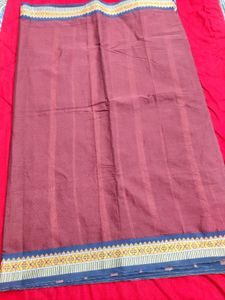 Elegant Maroon Saree With Ethnic Border design ✨✨