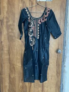 Embroidered grey Kurta