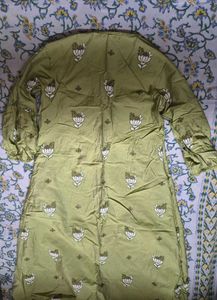 Green Embroidered Kurta